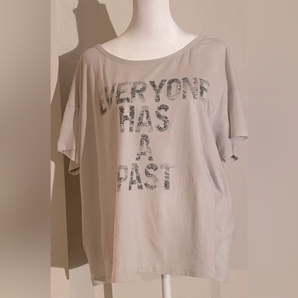 Haute Hippie loose fit embellished graphic screen print crewneck T-shirt
